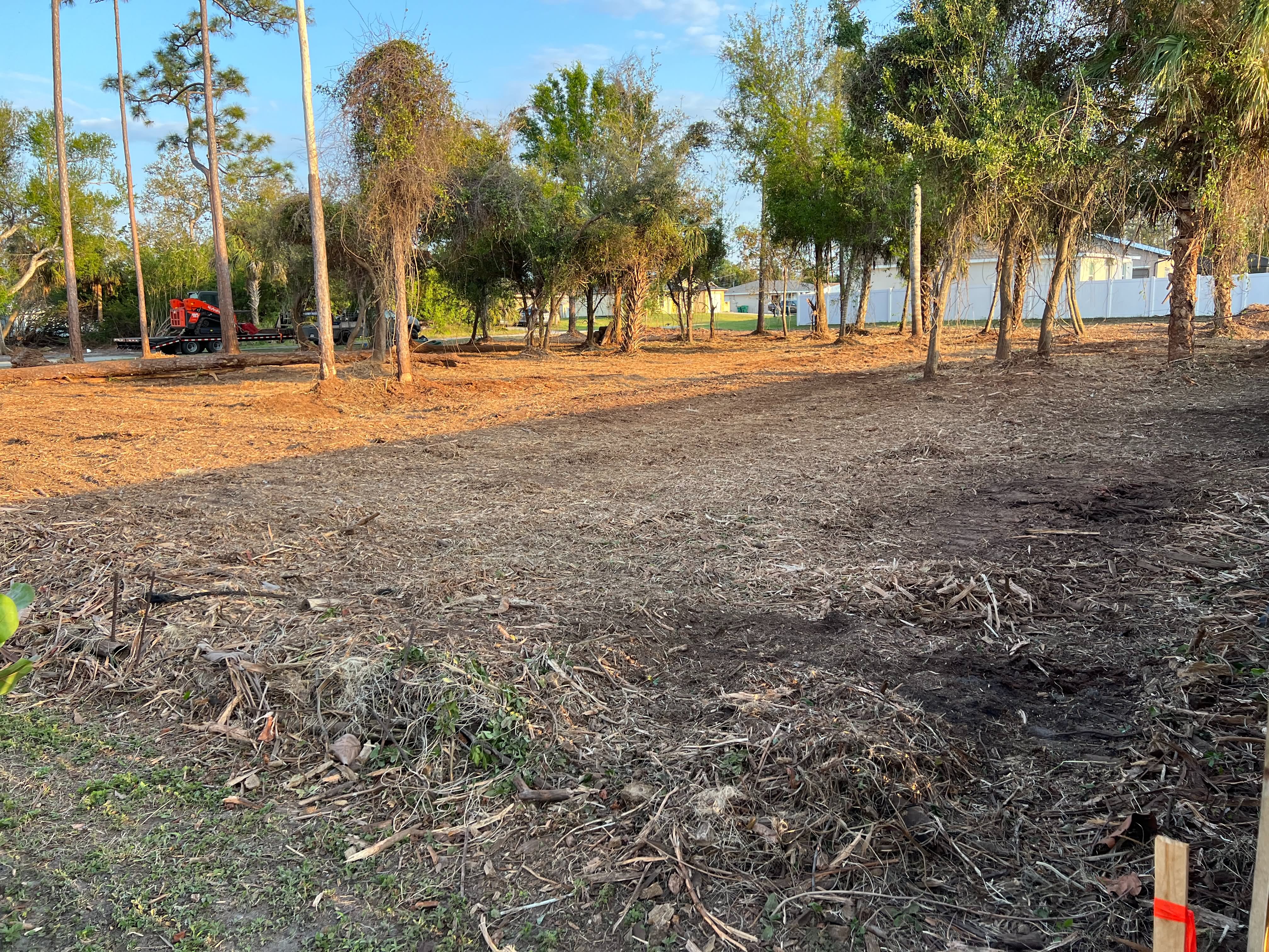 Clean residential lot cleared for construction in Southwest Florida